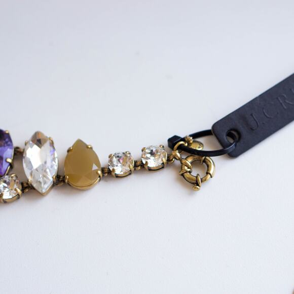 J.Crew Crystal Melange Statement Necklace Multicolor Blue Green - Picture 5 of 5